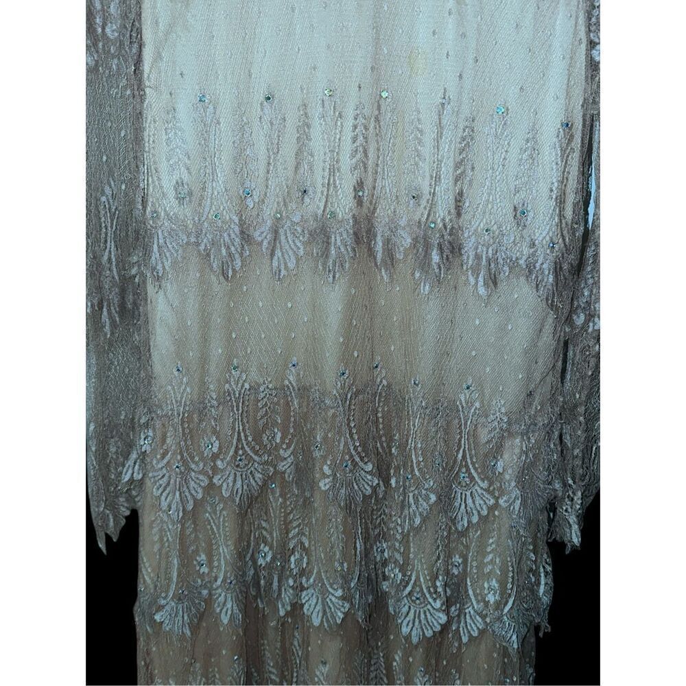 RARE VINTAGE SHOWSTOPPER BEAUTIFUL Vintage Rina diMontella Beige Rhinestones Sil - Picture 5 of 13